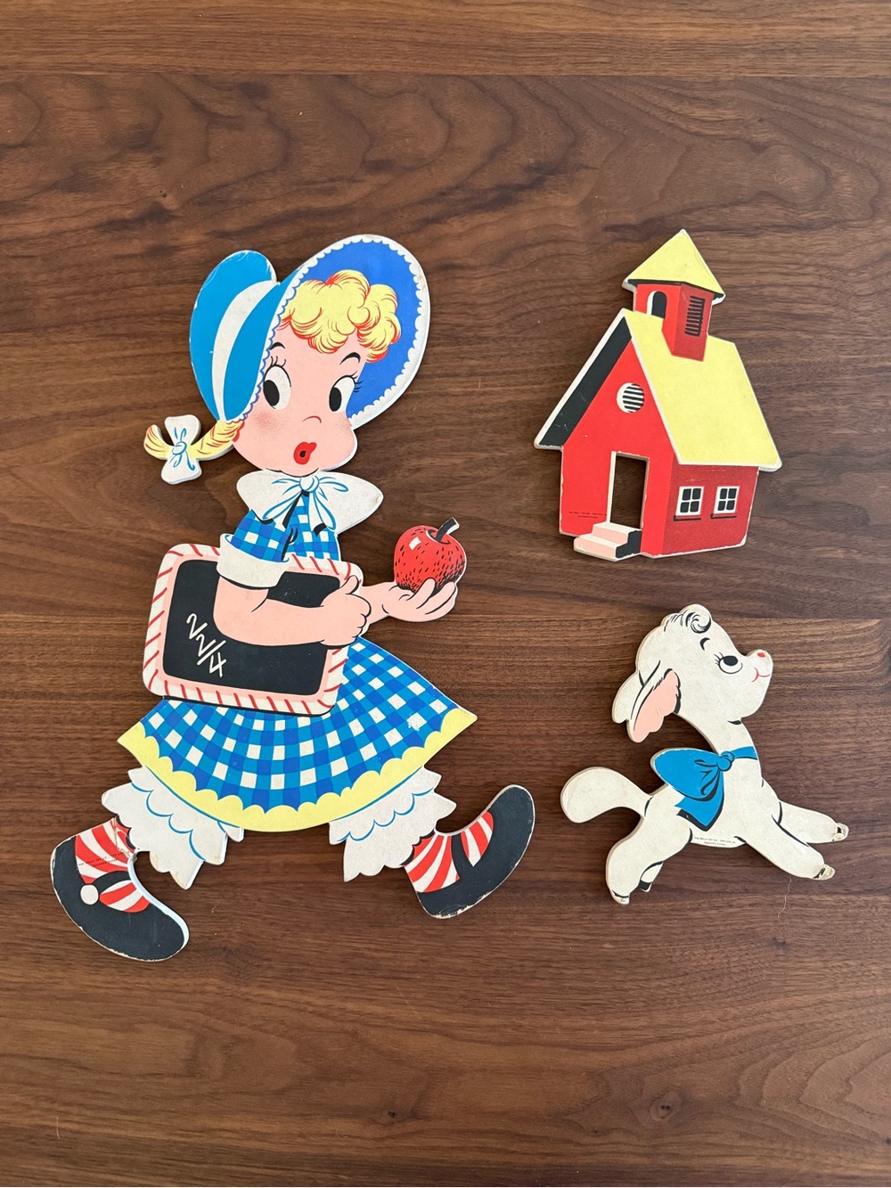 1950’s Vintage Mother Goose Pin-up wall hanging  - Mary had a little lamb